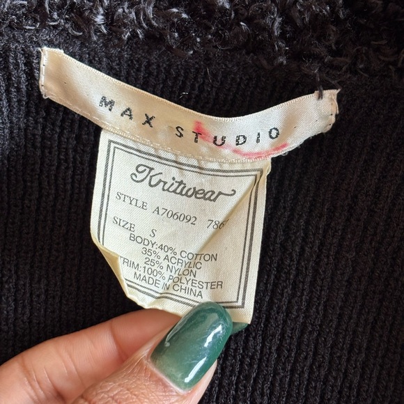 Max Studio Knitwear Vintage Tie Cardigan Mob Wife Y2K Size S - Picture 8 of 9